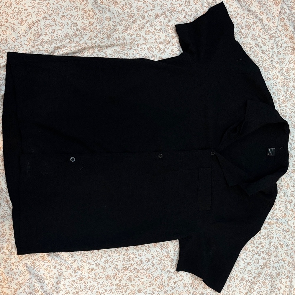 Black Short Sleeve Button Up Shirt